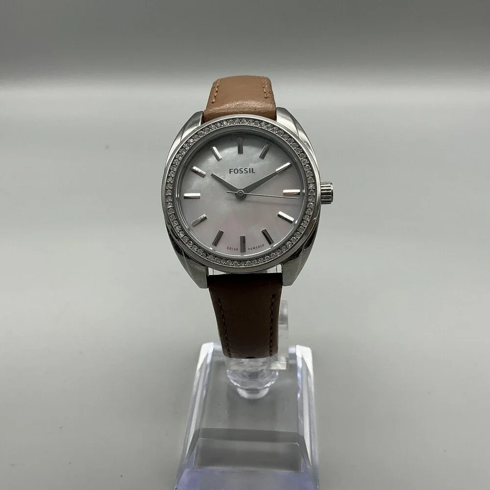 Fossil BQ3714 Womens Watch 34mm White Dial Brown Leather  display picture 1